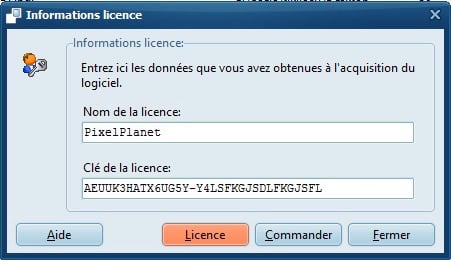 Informations licence