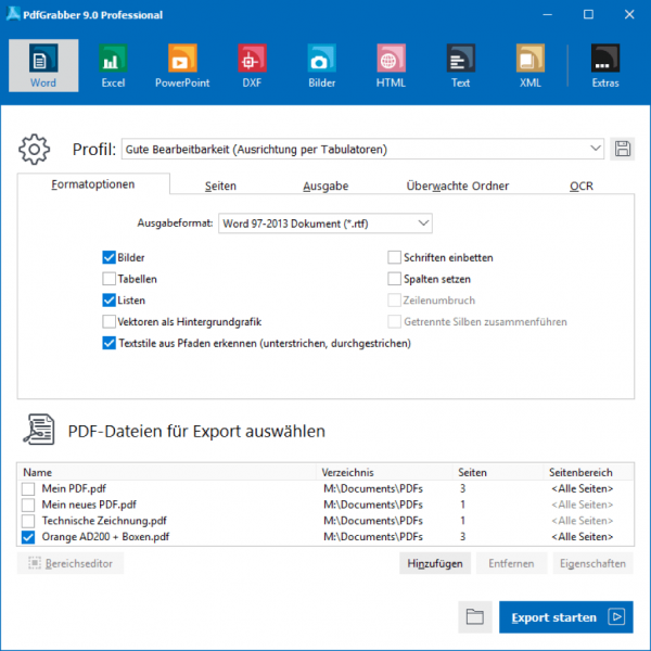 PDF in Word umwandeln mit "PDF Grabber"