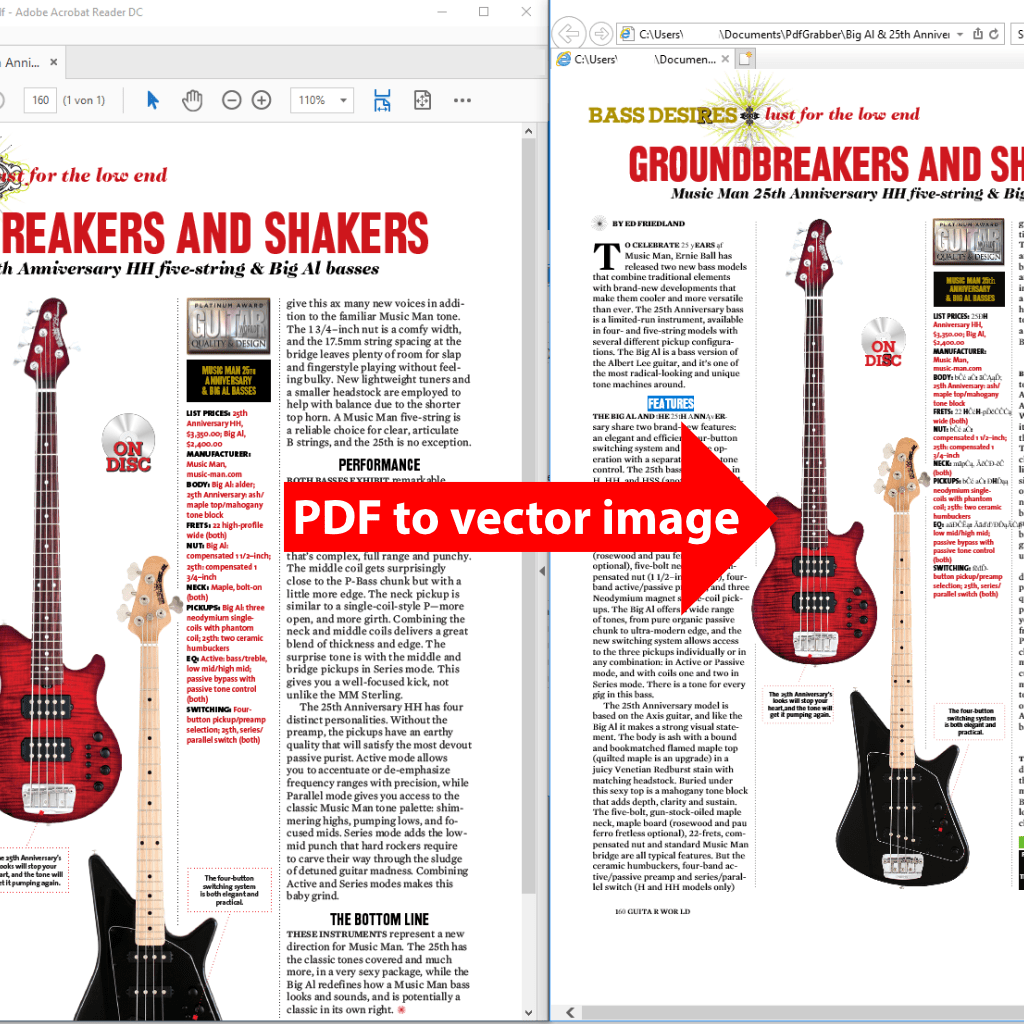 Comparision: Convert PDF to vector image with PdfGrabber